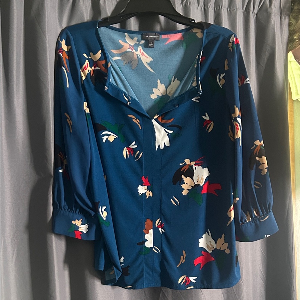 The Limited Blue Floral Blouse